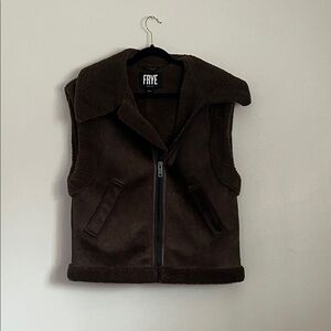Frye Dark Brown Shearling Vest